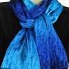 11 x 60 Beautiful Royal Blue Silk Scarf for Hair Royal Blue, Turquoise and Navy 11" x 60" Hand Dyed Silk Satin Neck or Hair Scarf