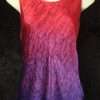 Red Purple Womens Silk Satin Tank Top Women's silk satin tank top hand dyed red at the top graduating to purple at the bottom with a raindrop salt pattern
