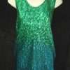 Emerald to Teal Green Silk Tank Top Hand dyed women's silk satin tank top with emerald green at the top graduating to teal green at the bottom.