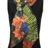 Leaf 5″ x 72″ Earth Tone Silk Scarf Elegant hand dyed autumn color leaf print 5" x 72" silk satin scarf in earth tone browns and greens