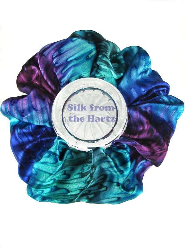 Jewel Tone Silk Scrunchies Beautiful Jewel Tone Silk Scrunchies for Women, Hand Dyed in Blue, Green, and Purple 100% Mulberry Silk Satin