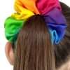 Rainbow Solid Color Silk Ponytail Holder Hair Scrunchies for Women and Girls - Red, Yellow, Green, Blue & Purple
