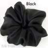 Big Black Silk Satin Hair Scrunchie for Sleeping, Girls or Women, Adjustable for Fine or Curly Hair