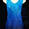 Silk Tank Tops for Women Women's Hand Dyed Silk Satin Blue Tank Top