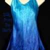 Women's Blue Silk Satin Camisole Tops Hand Dyed Turquoise and Blue Women's Satin Silk Camisole Top with adjustable spaghetti straps