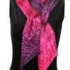 Long Skinny Colorful Purple Red Silk Scarf Bright, fun and colorful long skinny artistic hand dyed soft purple red silk scarf