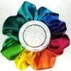 Rainbow Solid Silk Scrunchies for Hair Colorful Rainbow Silk Scrunchies for Hair in Hand Dyed Solid Colors of Red, Yellow, Green, Blue and Purple