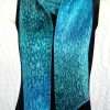 Long Skinny Handcrafted Turquoise Green Silk Ombre Summer Scarf Handcrafted cool teal green and turquoise 5" x 72" long skinny silk summer scarf