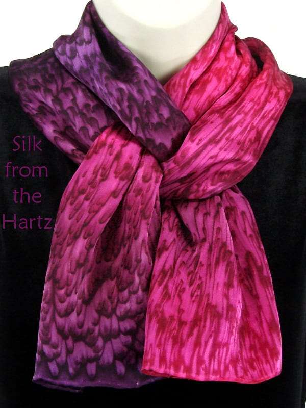 11 x 60 Red Purple Womens Silk Neck Scarves Creative Fashion Unique Red-Purple 11" x 60" Women's Silk Satin Neck Scarf