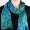 11 x 60 Teal Green Elegant Winter Summer Silk Scarf Teal Green and Turquoise 11" x 60" Hand Dyed Creative Fashion Elegant Winter or Summer Silk Scarf