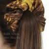 Golden Brown Silk Scrunchies Golden Brown extra large jumbo silk satin scrunchies for girls and women with big hair