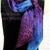 Long Skinny Blue Purple Real Silk Satin Scarf for Neck or Hair Long skinny 5" x 72" women's blue-purple real silk satin scarf for neck or hair