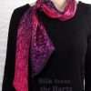Long Narrow Unique Red Purple Womens Silk Neck or Hair Scarf Long narrow 5" x 72" unique and fun red purple silk satin hair or neck scarf for girls and women