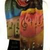 Music Note Silk Scarf 11″ x 60″ Unique Hand Painted Music Note Silk Scarf 11" x 60" in Earth Tone Browns and Greens