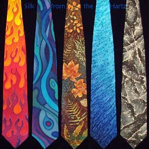 Hand painted unique artistic silk mens neck ties
