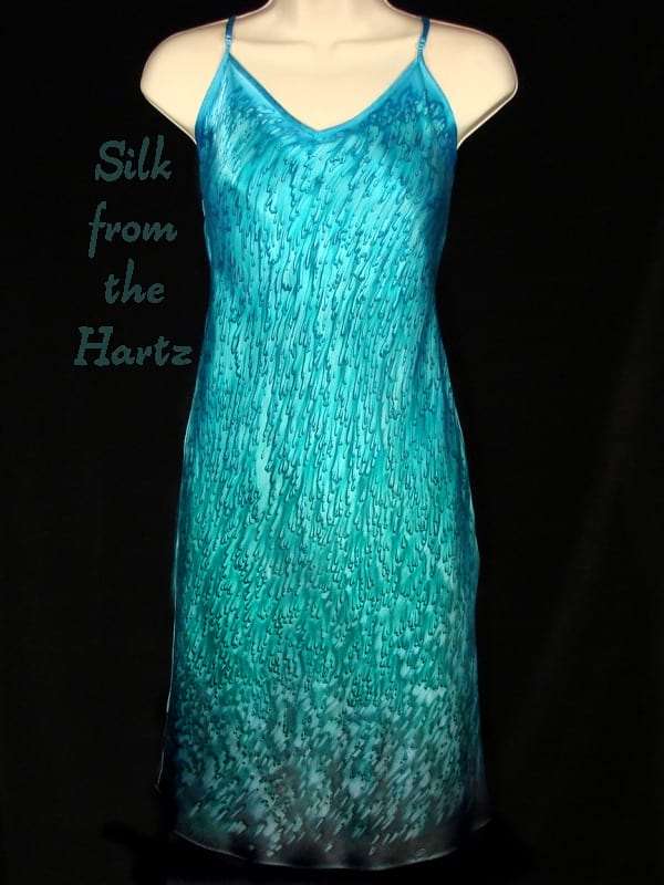 Teal Green Women's Romantic Silk Satin Nightie or Sexy Mini Dress