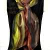 5" x 72" earth tone striped autumn color brown silk long narrow scarf