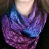 Purple Infinity Soft Winter Silk Scarf Lavender, Purple & Plum Hand Dyed Silk Satin Infinity Scarves, Soft Winter Silk Scarf