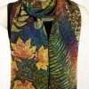 Leaf 11″ x 60″ Fall Scarf Hand Painted Botanical Leaf Print 11" x 60" Earth Tone Autumn Color Fall Silk Satin Scarf for Women