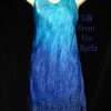 Women's Silk Satin Short Mini Dress or Nighty Hand Dyed Turquoise, Royal Blue and Navy