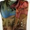 Music Note Scarf 8 x 54 Artistic Fall Color Earth Tone Fall Color Artistically Hand Dyed 8" x 54" Silk Satin Music Note Scarf