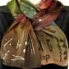 Music Themed 8 x 54 Unique Silk Scarf Hand Crafted Autumn Color Silk Music Note Scarf 8" x 54" Unique Gift for Men or Women