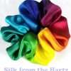 Rainbow Bright Colored Scrunchies All the bright colors of the rainbow silk hair scrunchies - red, yellow, green, blue, purple