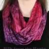 Red Purple Silk Infinity Scarf for Women Hand dyed bright red and purple silk satin infinity loop scarf for women