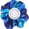 Blue Silk Hair Scrunchies Turquoise and royal blue silk hair scrunchies, creatively hand dyed on mulberry silk satin, good for your hair