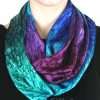 Jewel Tone Silk Satin Infinity Scarf Jewel Tone Silk Infinity Scarf - Blue, Green and Purple