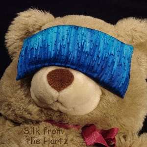 Silk Lavender Eye Pillow Hand Dyed Blue Silk Eye Pillow Filled with Flax Seed and Lavender