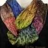 Brown Autumn Color Silk Infinity Scarves Silk Infinity Scarf for Women Hand Dyed in Earth Tone Autumn Brown Colors with a Salt Pattern