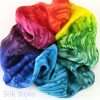 Unique Hand Dyed Rainbow Salt Pattern Mulberry Silk Satin Luxury Scrunchies for hair