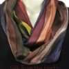 Brown Stripe Unique Luxury Silk Infinity Scarf for Women Unique Hand Dyed Earth Tone Brown Stripe Luxurious Mulberry Silk Infinity Scarf for Women